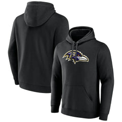 Baltimore Ravens Primary Team Logo Fitted Pullover Hoodie - Black Hoodies