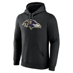 Baltimore Ravens Primary Team Logo Fitted Pullover Hoodie - Black Hoodies
