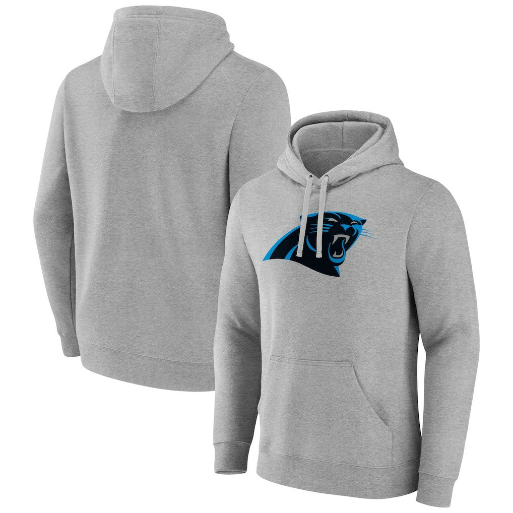 Carolina Panthers Primary Logo Fitted Pullover Hoodie - Heather Gray Hoodies