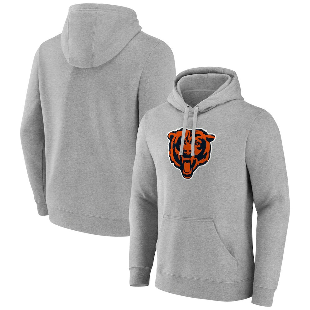 Chicago Bears Primary Team Logo Fitted Pullover Hoodie - Heather Gray Hoodies