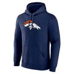 Denver Broncos Primary Team Logo Fitted Pullover Hoodie - Navy Hoodies