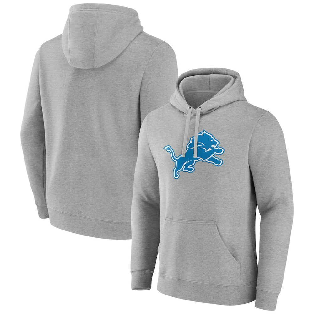 Detroit Lions Primary Team Logo Fitted Pullover Hoodie - Heather Gray Hoodies
