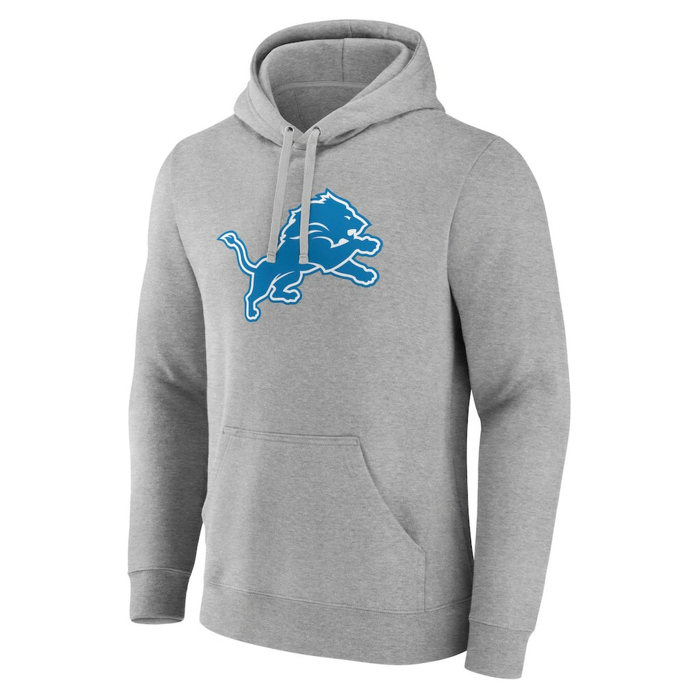 Detroit Lions Primary Team Logo Fitted Pullover Hoodie - Heather Gray Hoodies