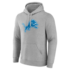 Detroit Lions Primary Team Logo Fitted Pullover Hoodie - Heather Gray Hoodies