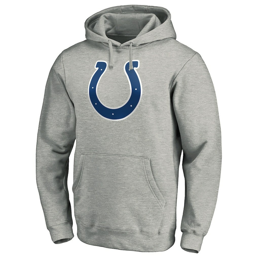 Indianapolis Colts Primary Team Logo Fitted Pullover Hoodie - Heather Gray Hoodies