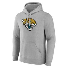 Jacksonville Jaguars Primary Team Logo Fitted Pullover Hoodie - Heather Gray Hoodies