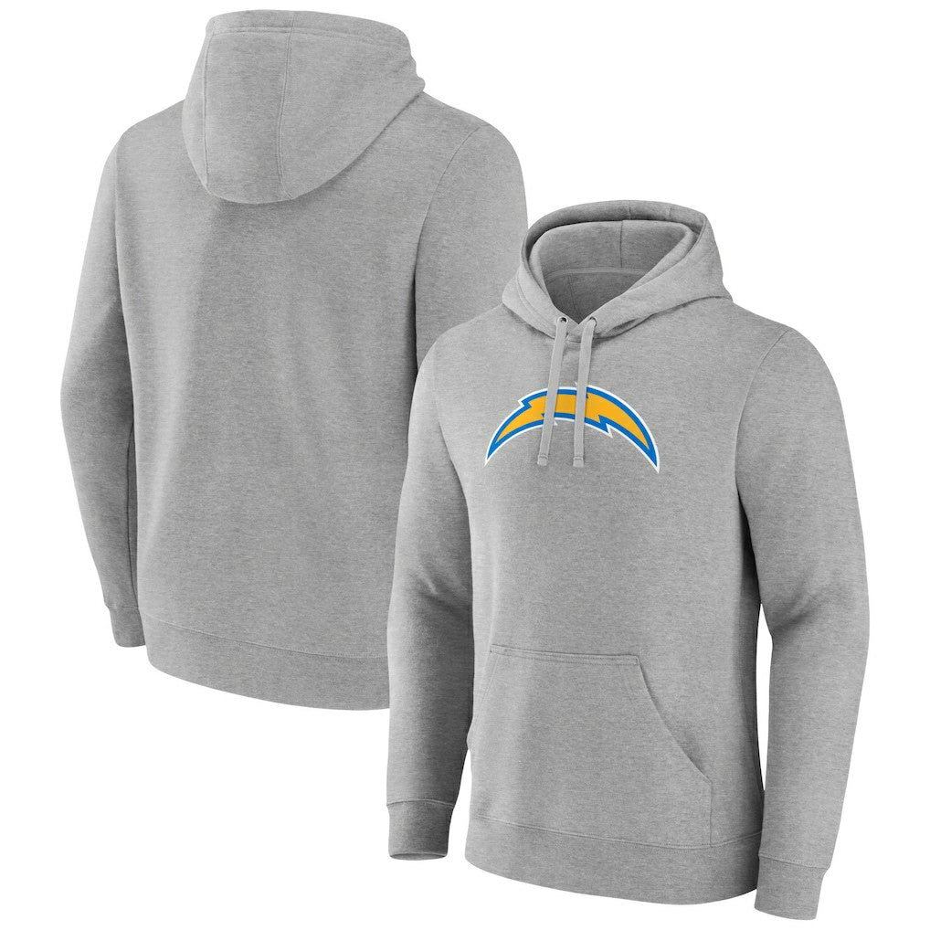Los Angeles Chargers Primary Team Logo Fitted Pullover Hoodie - Heather Gray Hoodies