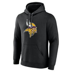 Minnesota Vikings Primary Team Logo Fitted Pullover Hoodie - Black Hoodies
