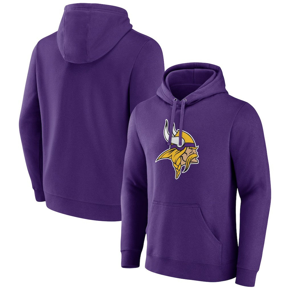 Minnesota Vikings Primary Team Logo Fitted Pullover Hoodie - Purple Hoodies