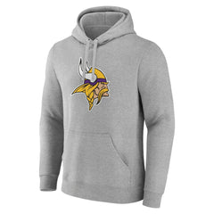Minnesota Vikings Primary Team Logo Fitted Pullover Hoodie - Heather Gray Hoodies