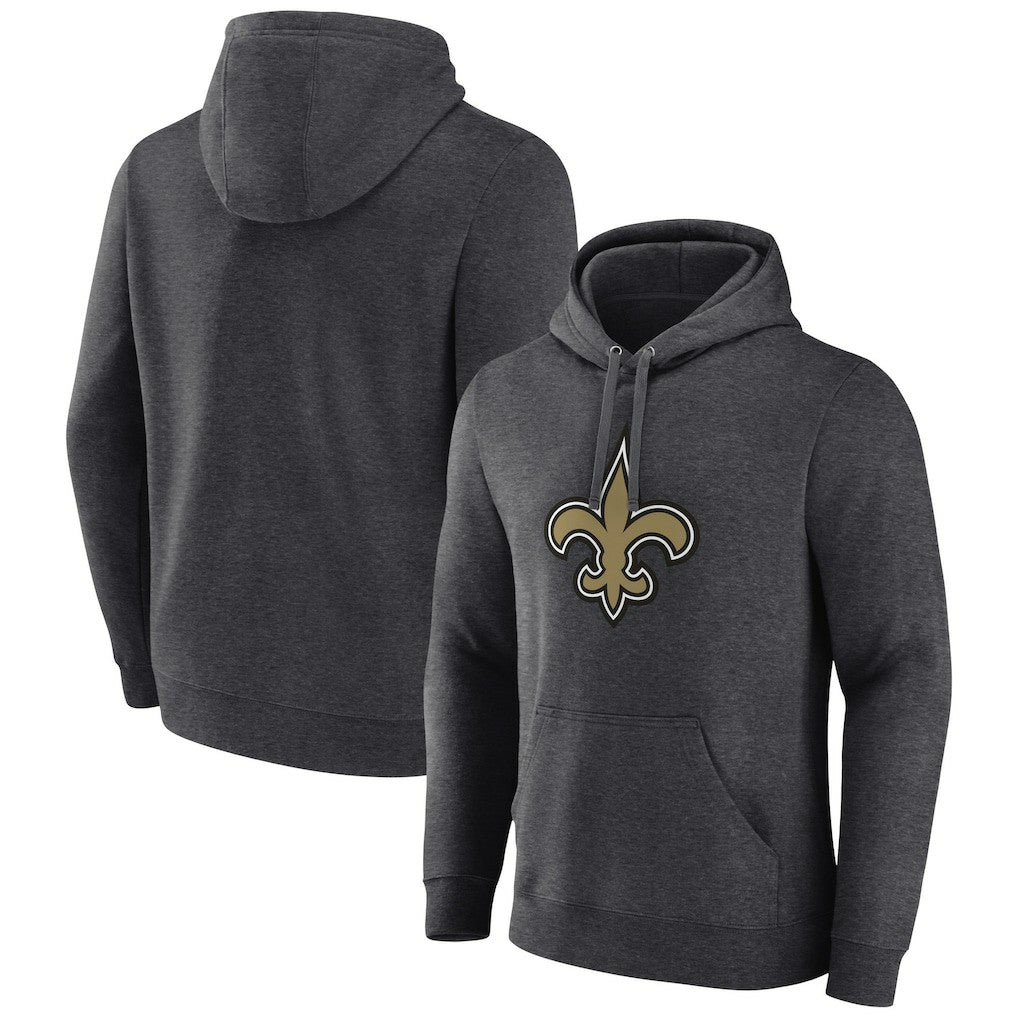 New Orleans Saints Primary Team Logo Fitted Pullover Hoodie - Charcoal Hoodies