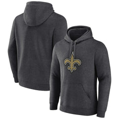 New Orleans Saints Primary Team Logo Fitted Pullover Hoodie - Charcoal Hoodies