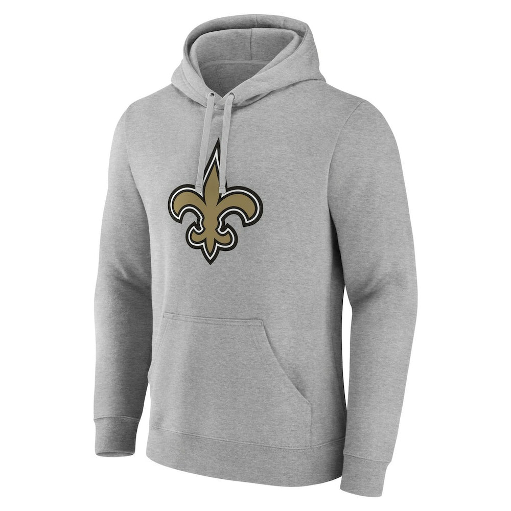 New Orleans Saints Primary Team Logo Fitted Pullover Hoodie - Heather Gray Hoodies