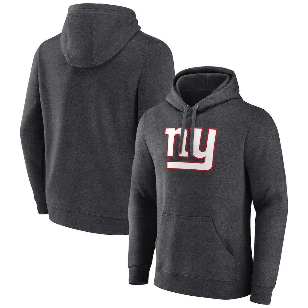 New York Giants Primary Team Logo Fitted Pullover Hoodie - Charcoal Hoodies