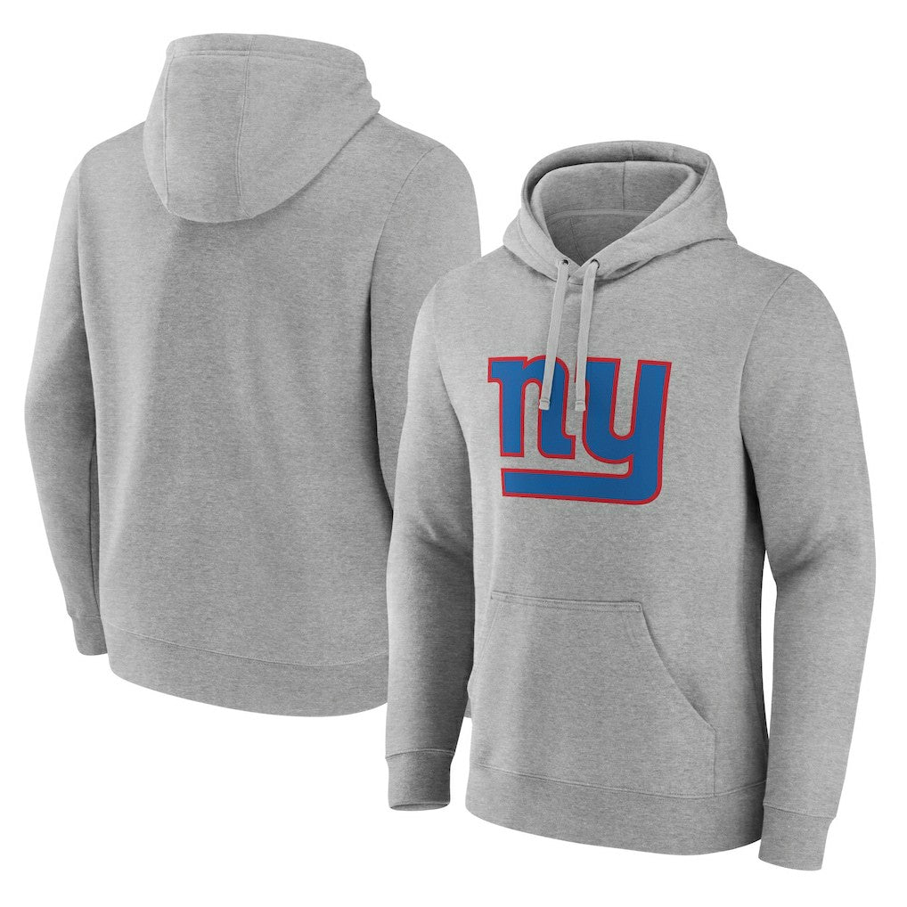 New York Giants Primary Team Logo Fitted Pullover Hoodie - Heather Gray Hoodies