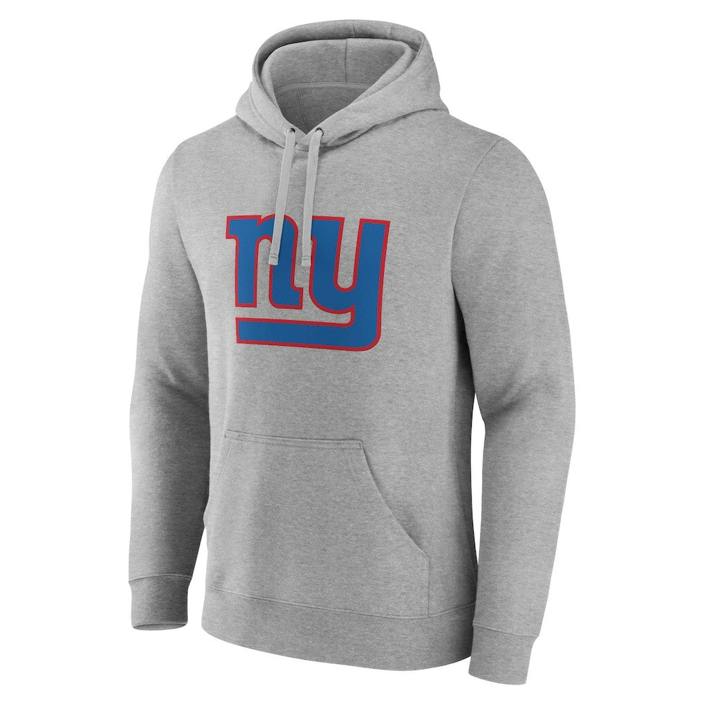 New York Giants Primary Team Logo Fitted Pullover Hoodie - Heather Gray Hoodies