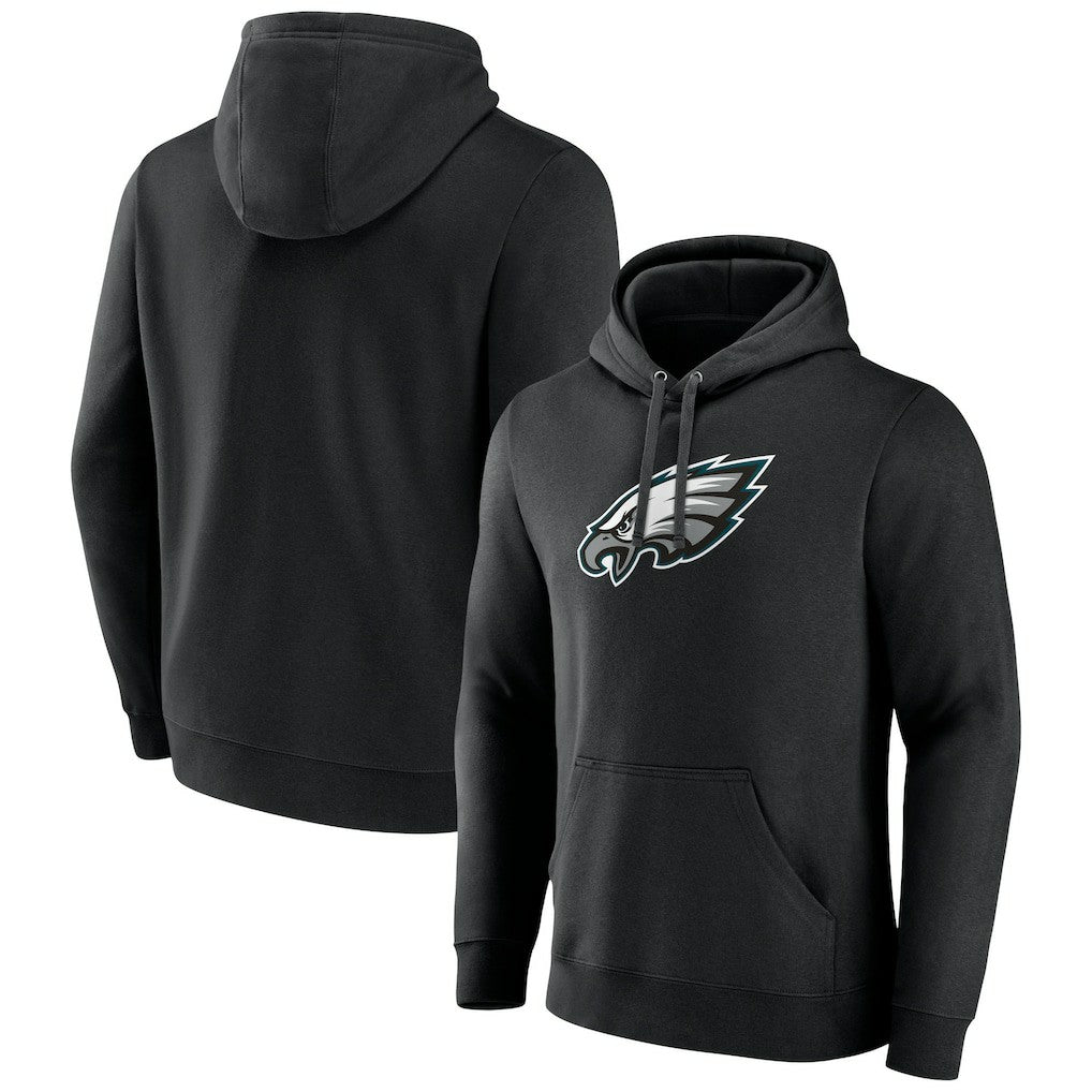 Philadelphia Eagles Primary Team Logo Fitted Pullover Hoodie - Black Hoodies