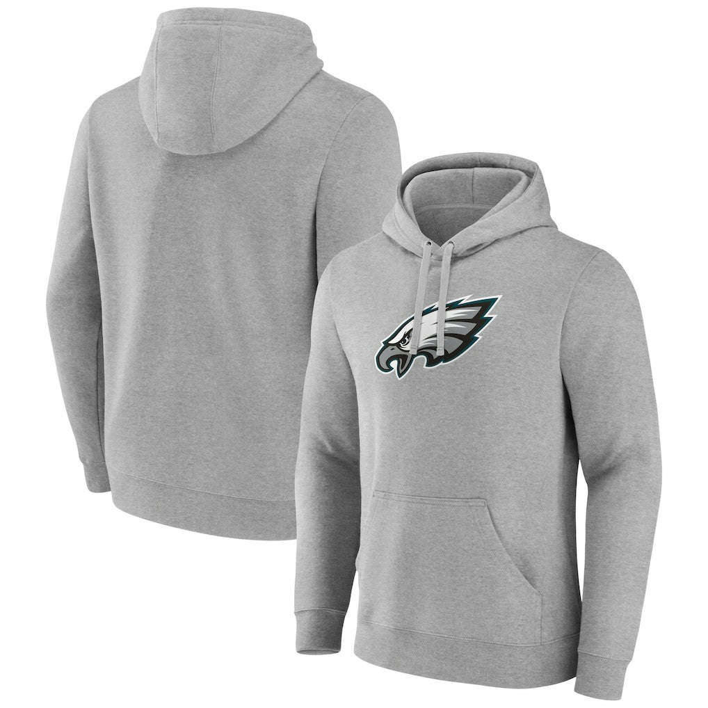 Philadelphia Eagles Primary Team Logo Fitted Pullover Hoodie - Heather Gray Hoodies