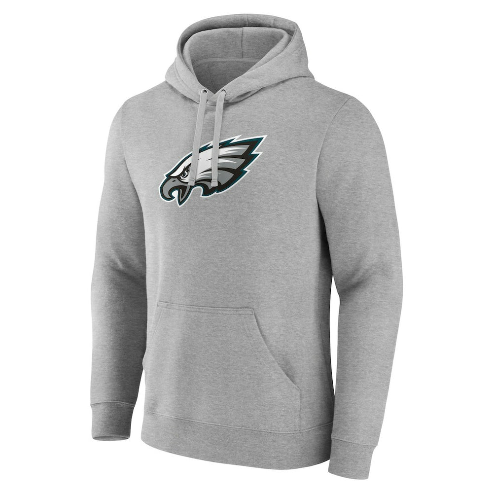 Philadelphia Eagles Primary Team Logo Fitted Pullover Hoodie - Heather Gray Hoodies