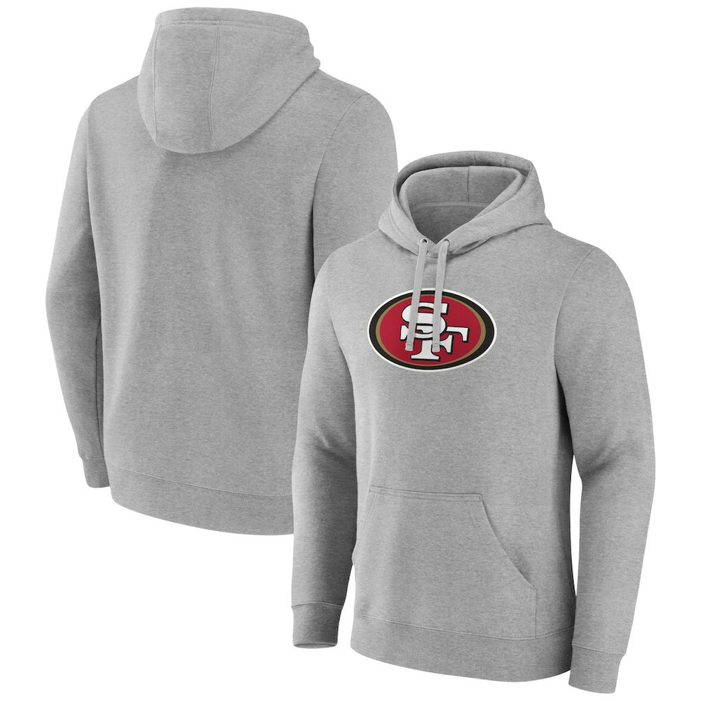San Francisco 49ers Primary Team Logo Fitted Pullover Hoodie - Heather Gray Hoodies