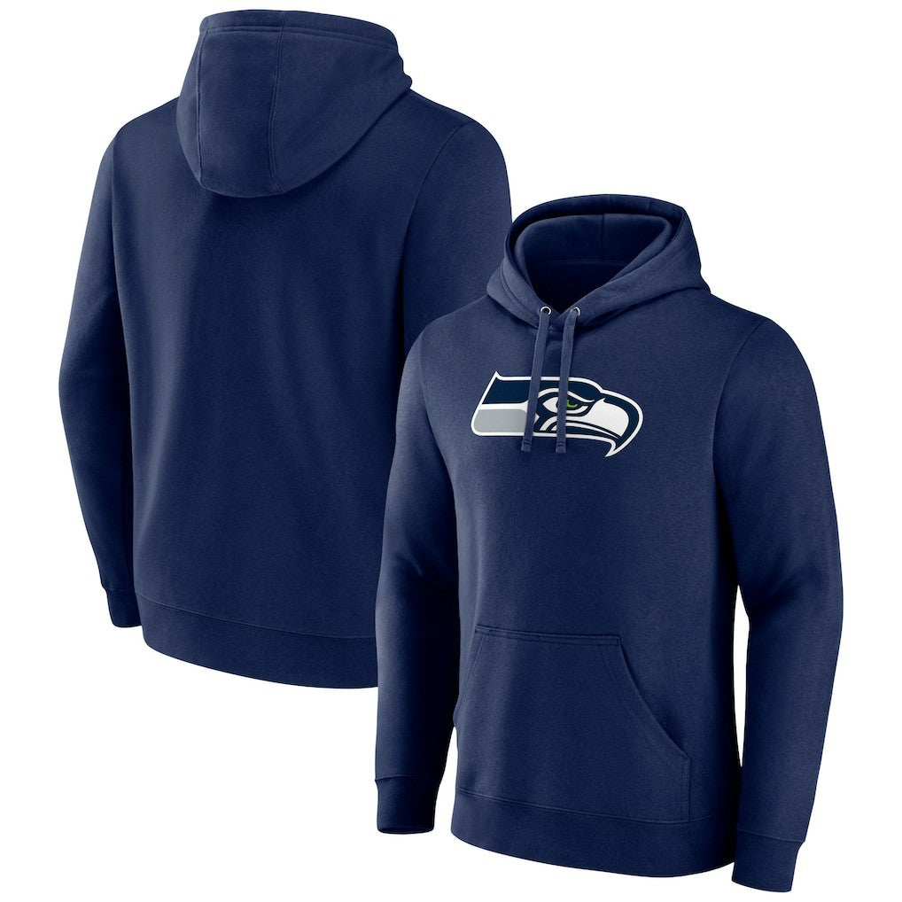 Seattle Seahawks Primary Team Logo Fitted Pullover Hoodie - College Navy Hoodies