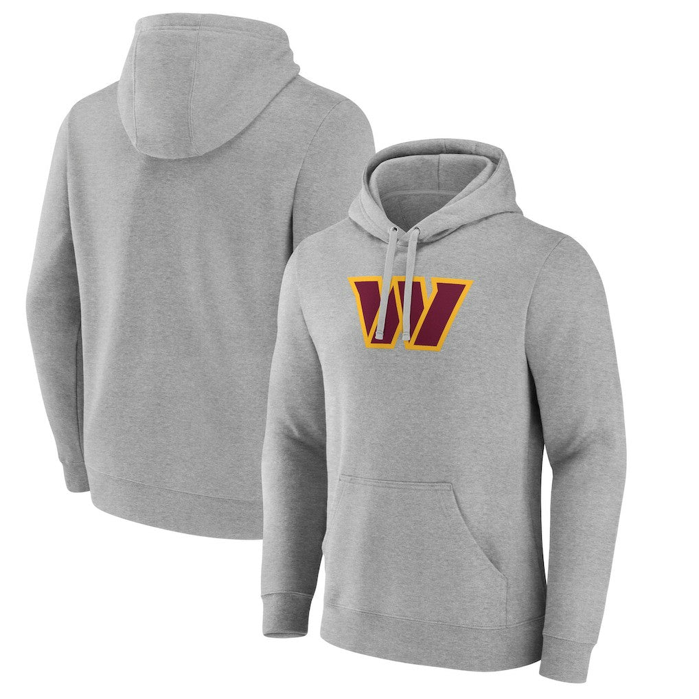 Washington Commanders Primary Team Logo Fitted Pullover Hoodie - Heather Gray Hoodies