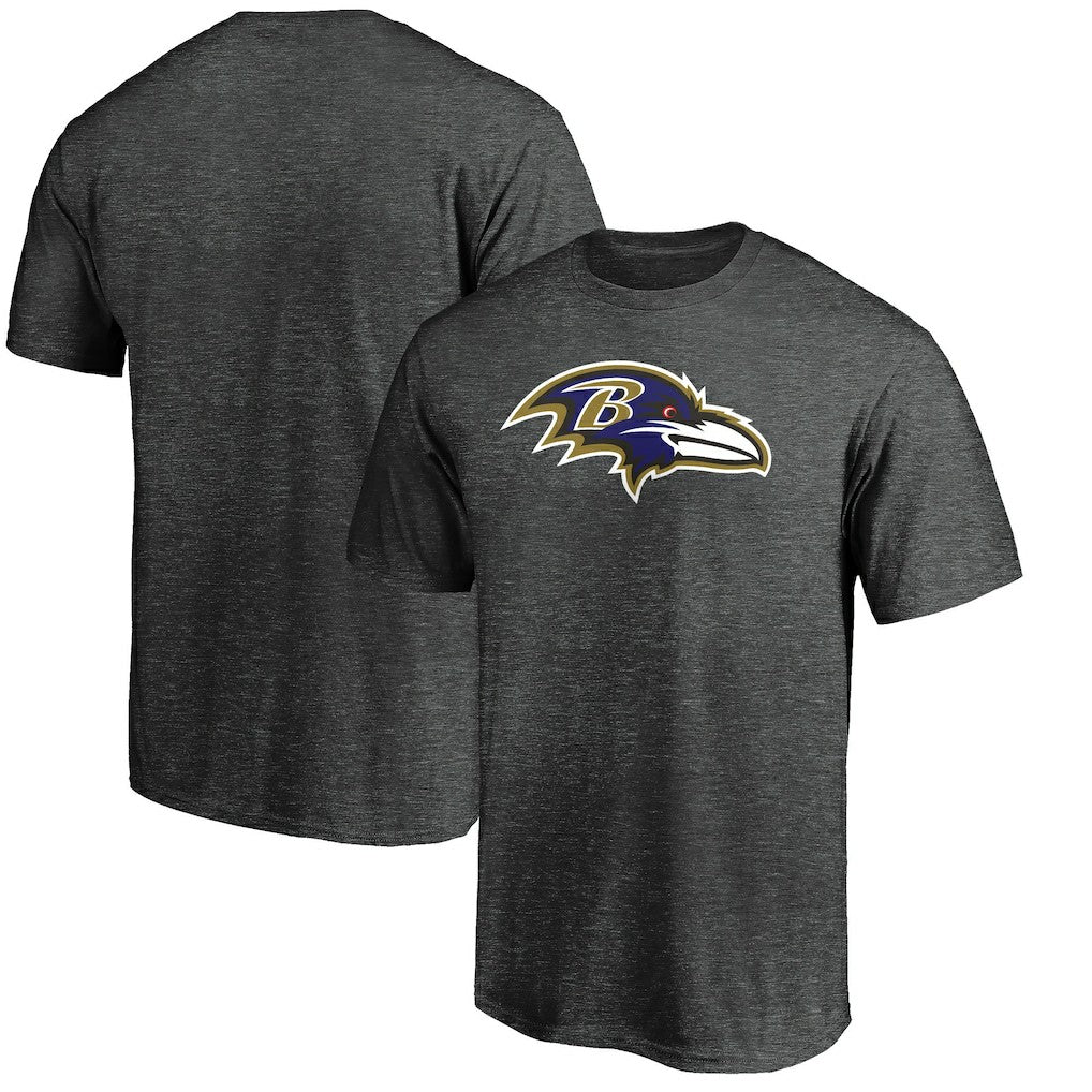 Baltimore Ravens Primary Logo T-Shirt - Heather Charcoal T-shirts