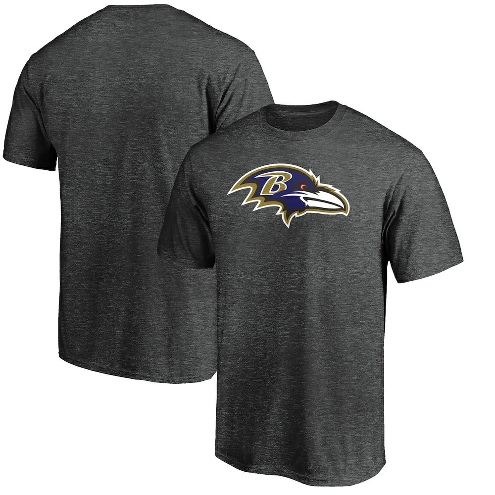Baltimore Ravens Primary Logo T-Shirt - Heather Charcoal T-shirts