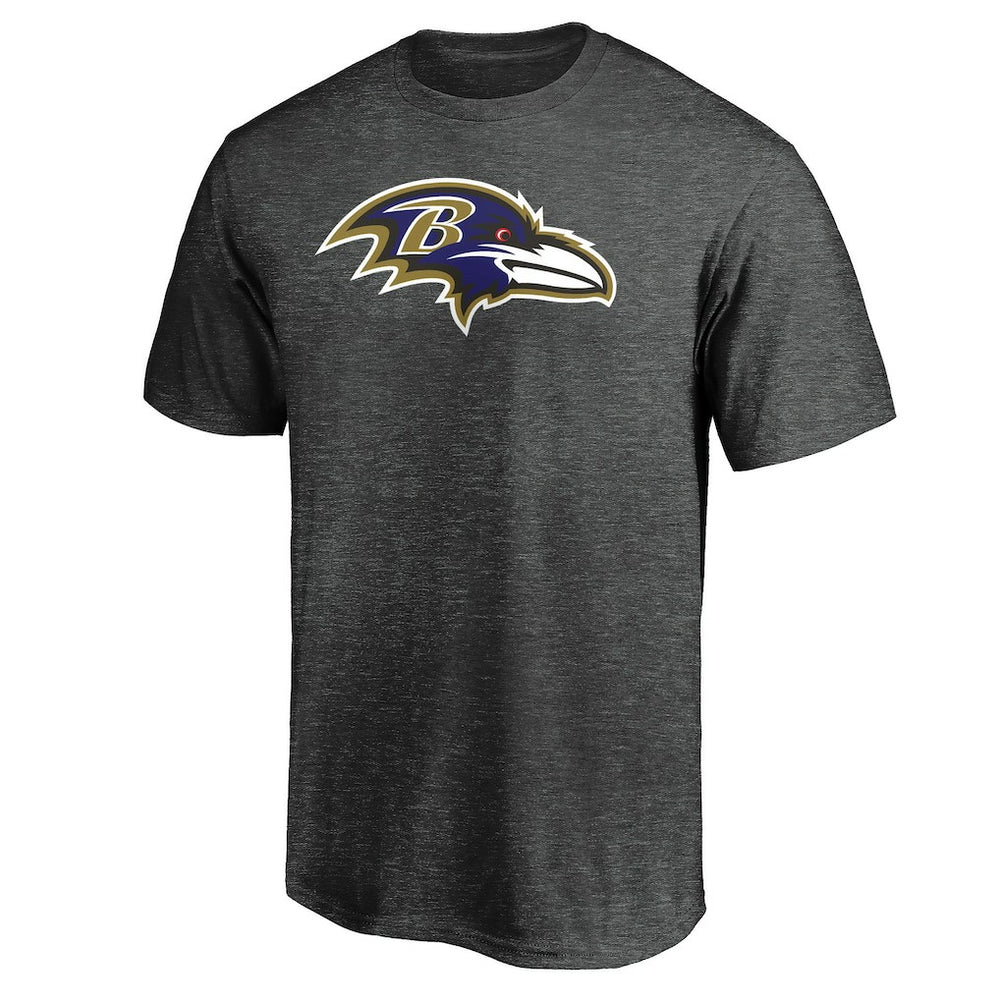 Baltimore Ravens Primary Logo T-Shirt - Heather Charcoal T-shirts