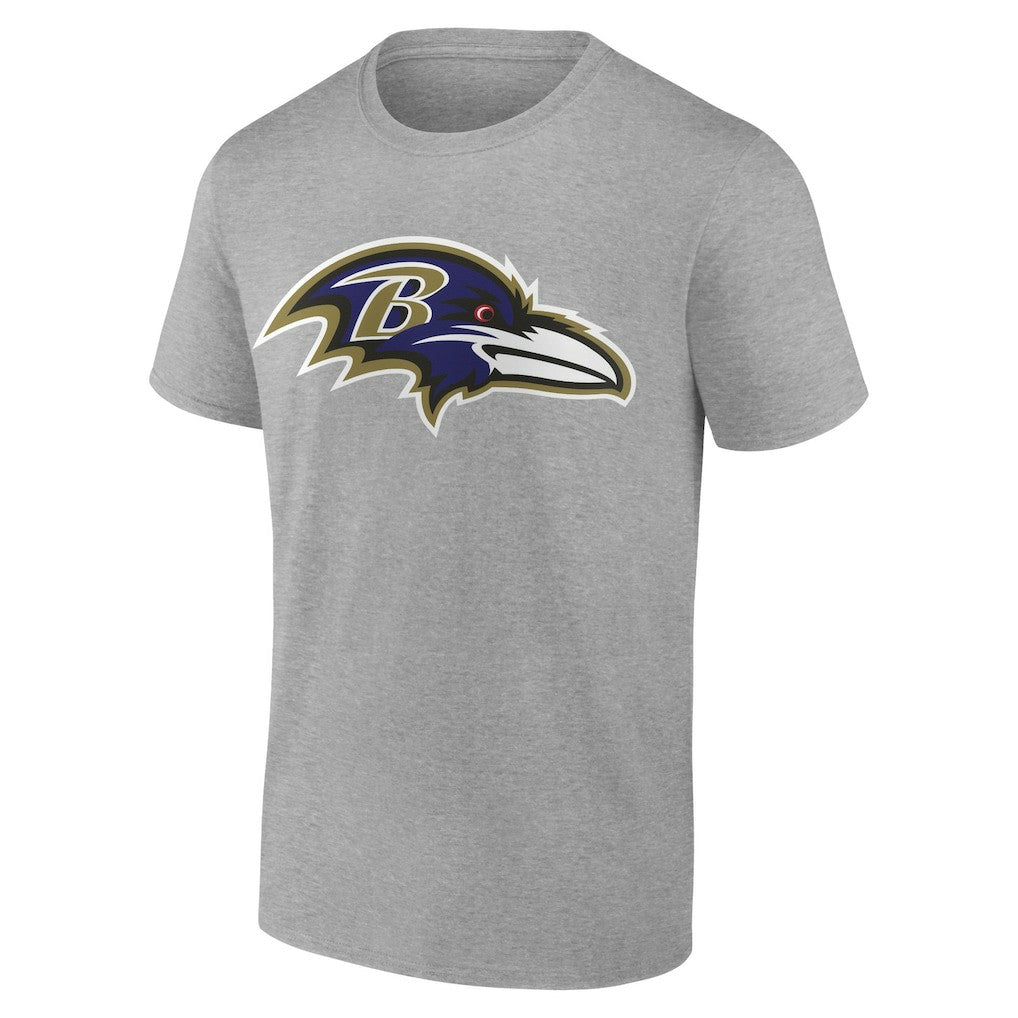 Baltimore Ravens Primary Logo T-Shirt - Heather Gray T-shirts