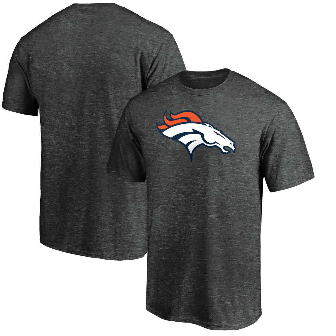 Denver Broncos Primary Logo T-Shirt - Heather Charcoal T-shirts