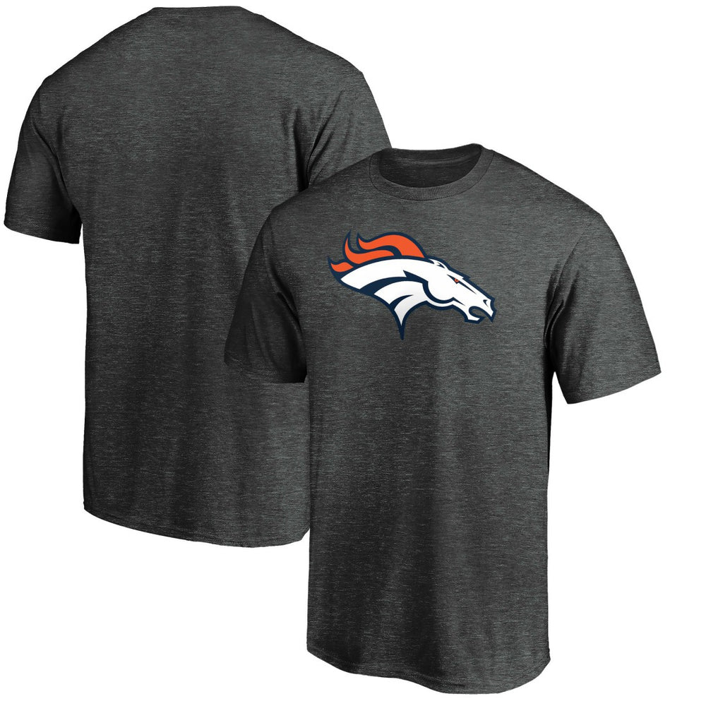 Denver Broncos Primary Logo T-Shirt - Heather Charcoal T-shirts