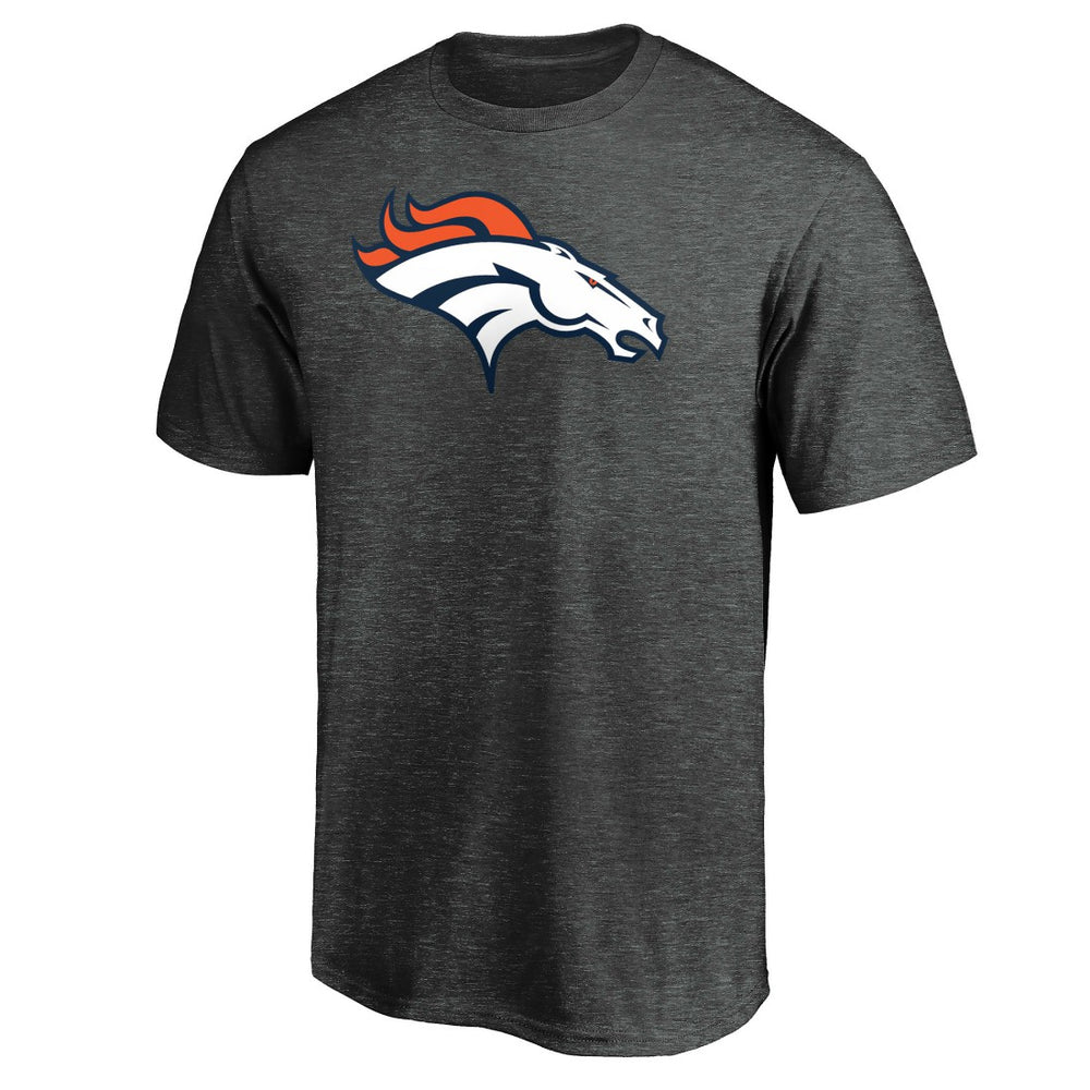 Denver Broncos Primary Logo T-Shirt - Heather Charcoal T-shirts