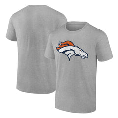 Denver Broncos Primary Logo T-Shirt - Heather Gray T-shirts
