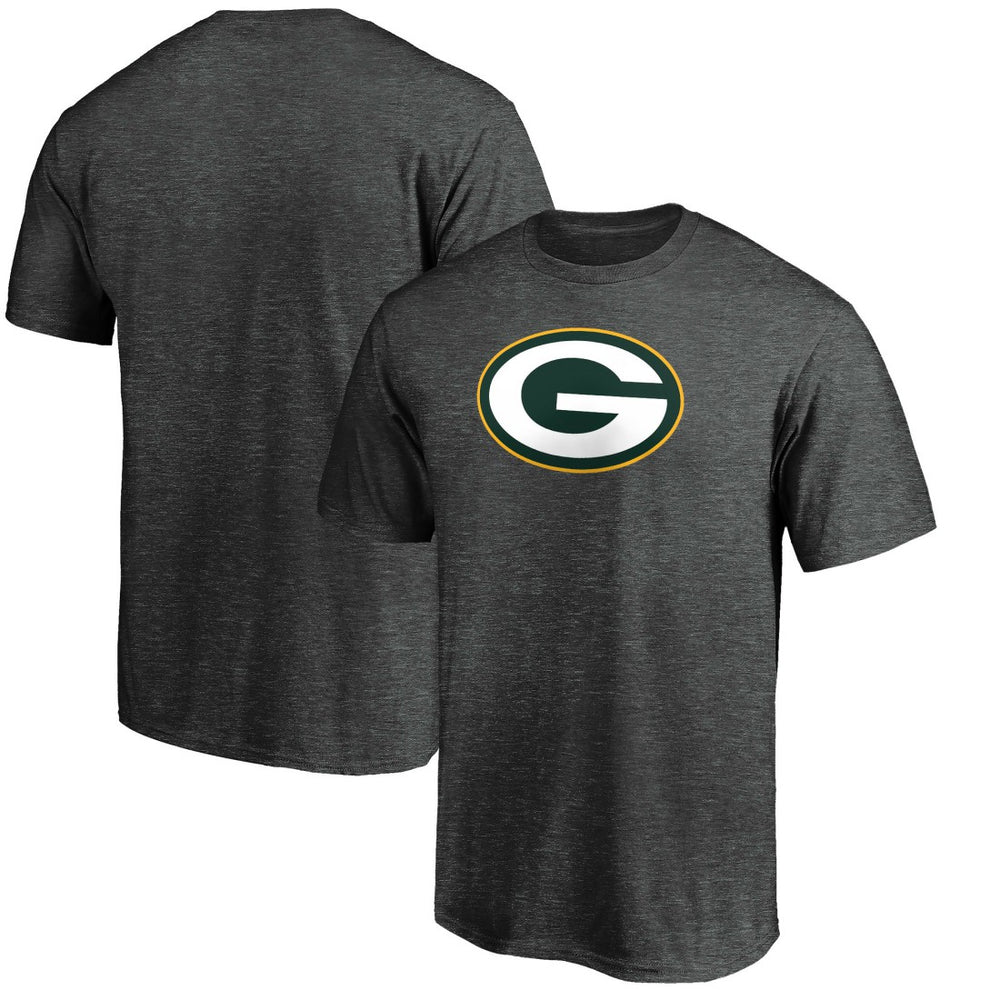 Green Bay Packers Primary Logo T-Shirt - Heather Charcoal T-shirts