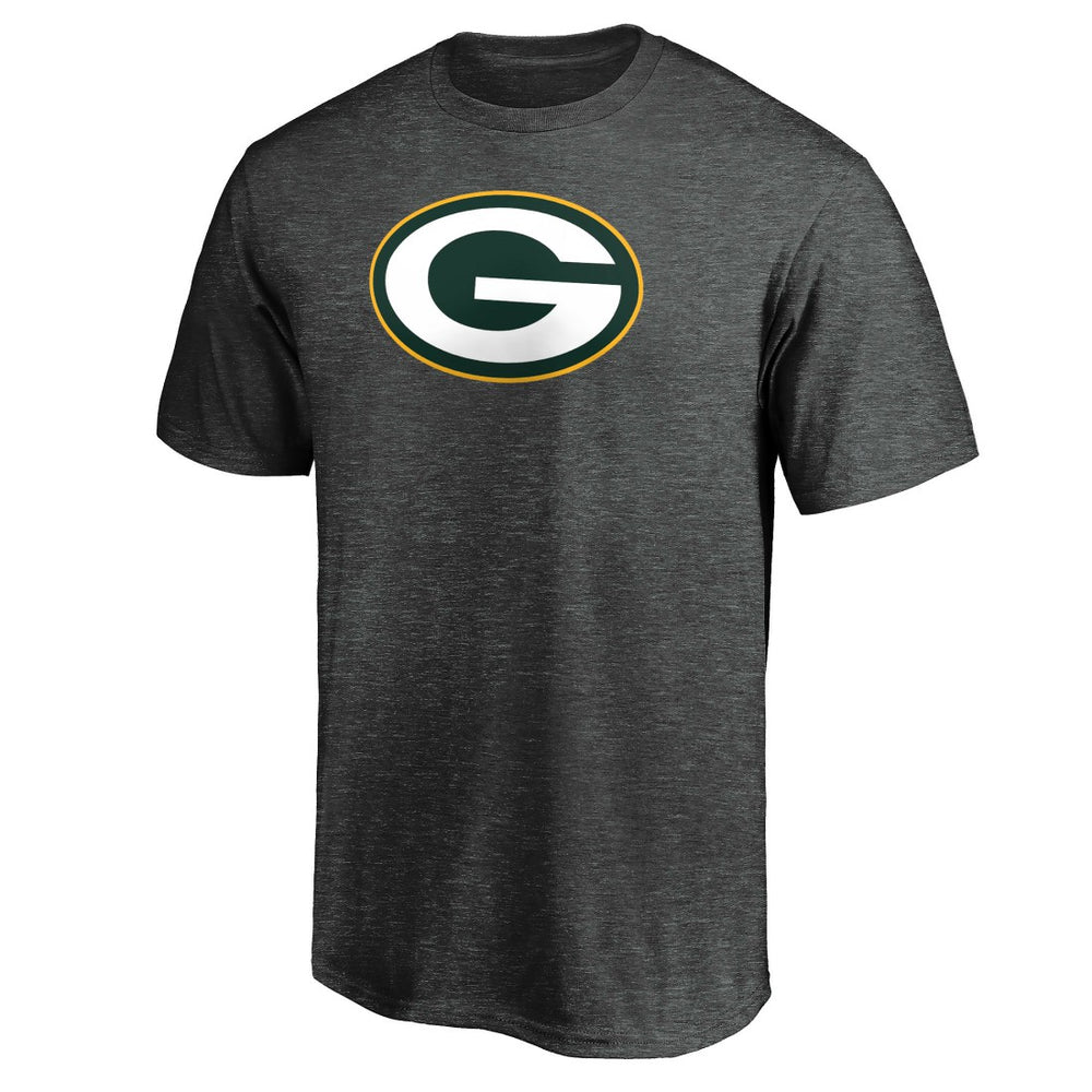 Green Bay Packers Primary Logo T-Shirt - Heather Charcoal T-shirts