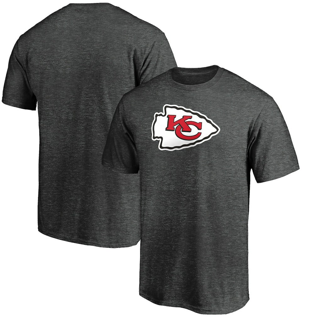 Kansas City Chiefs Primary Logo T-Shirt - Heather Charcoal T-shirts