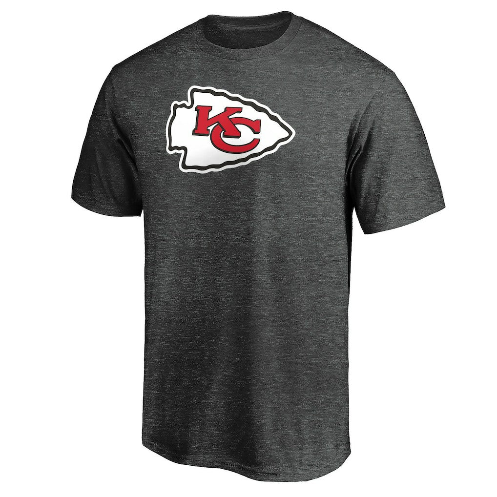 Kansas City Chiefs Primary Logo T-Shirt - Heather Charcoal T-shirts