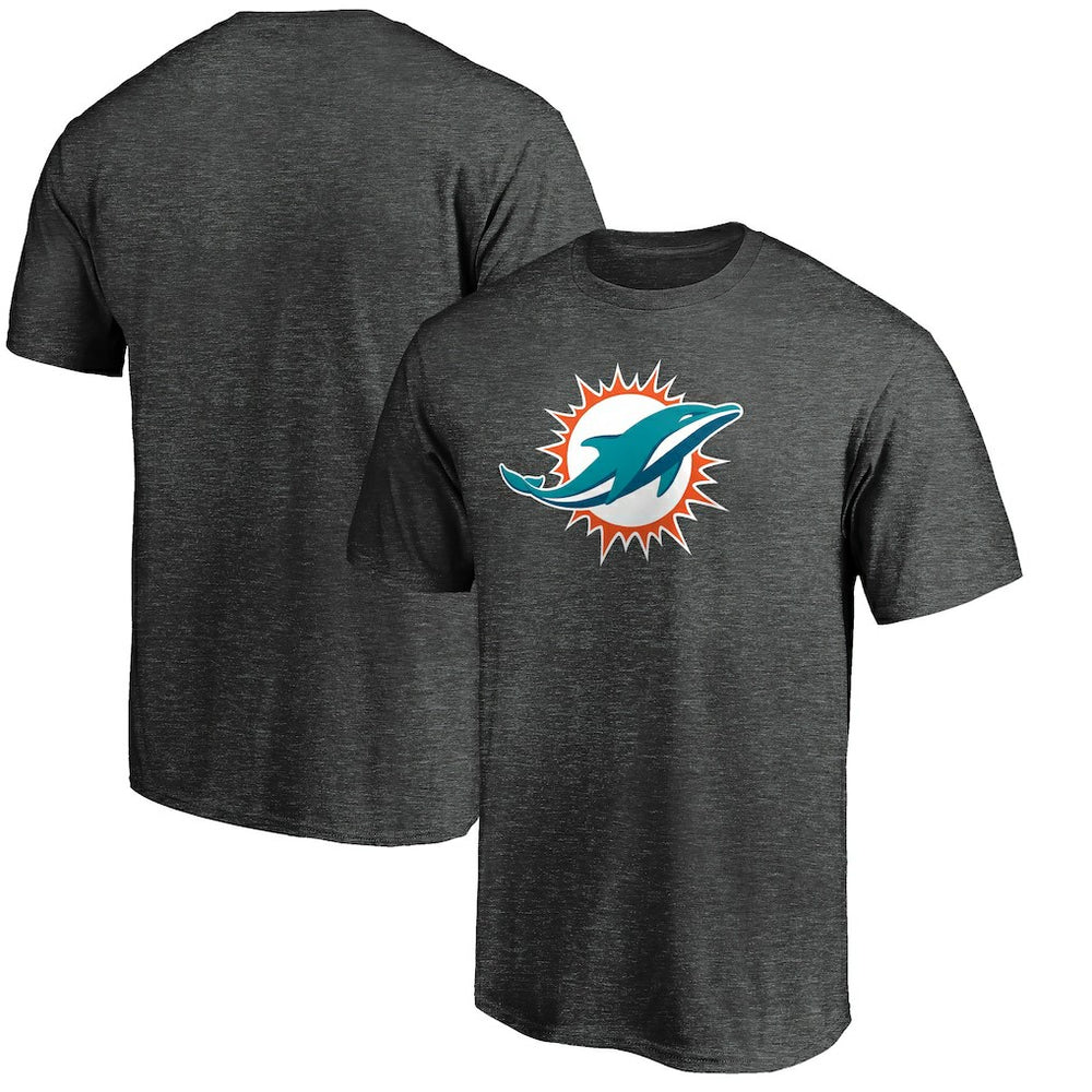 Miami Dolphins Primary Logo T-Shirt - Heather Charcoal T-shirts
