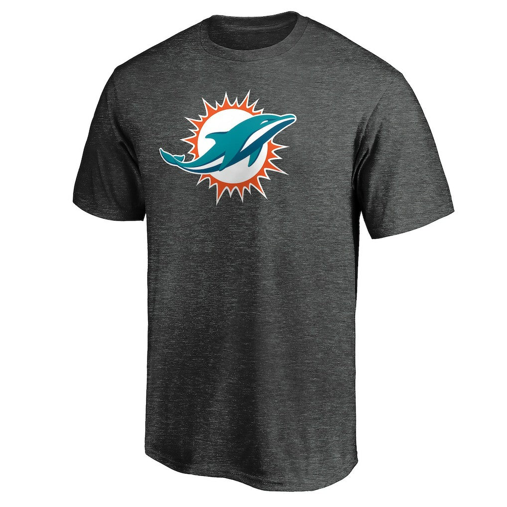 Miami Dolphins Primary Logo T-Shirt - Heather Charcoal T-shirts