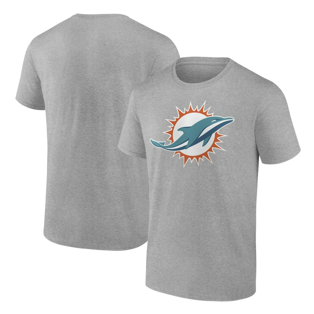 Miami Dolphins Primary Logo T-Shirt - Heather Gray T-shirts