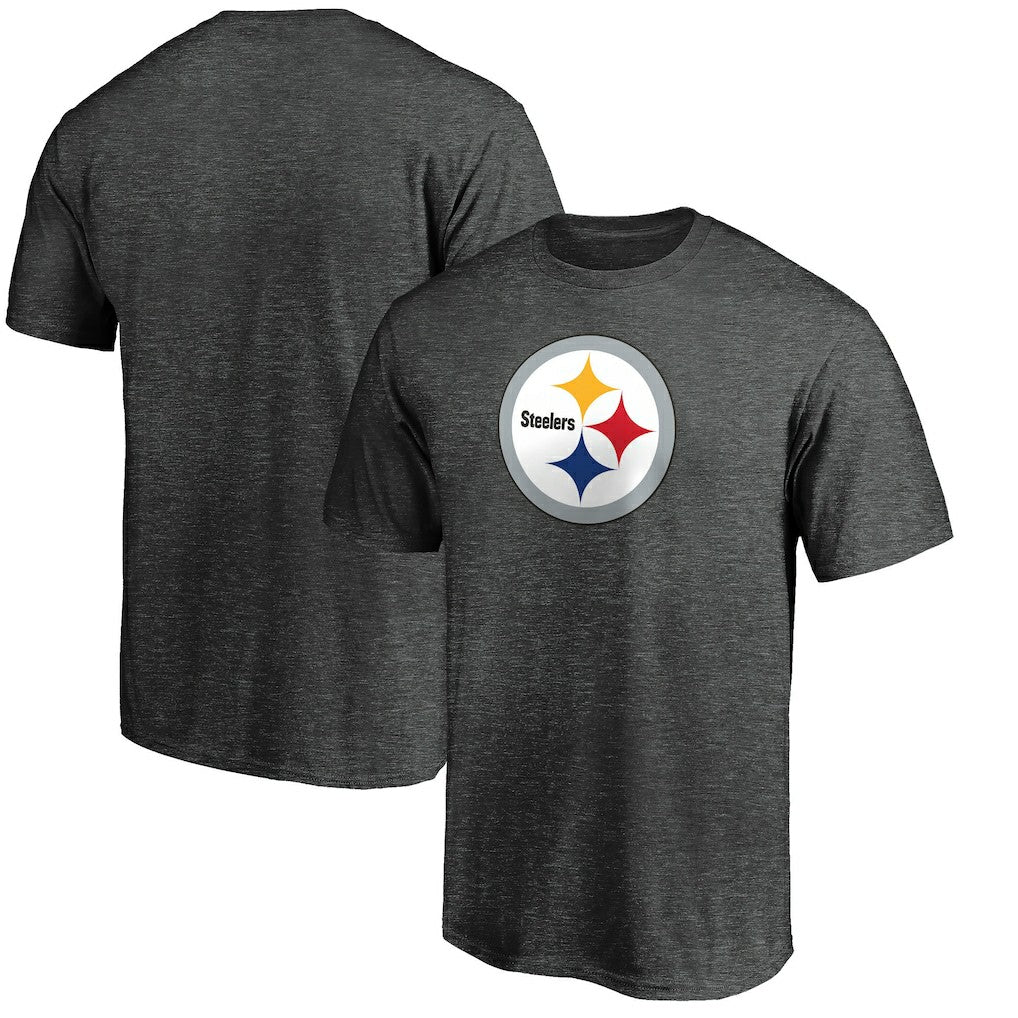 Pittsburgh Steelers Primary Logo T-Shirt - Heather Charcoal T-shirts
