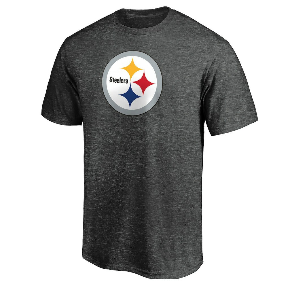 Pittsburgh Steelers Primary Logo T-Shirt - Heather Charcoal T-shirts