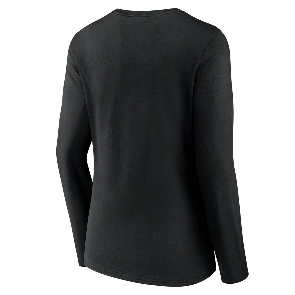 Washington Commanders Women's Primary Team Logo Long Sleeve V-Neck T-Shirt - Black T-shirts