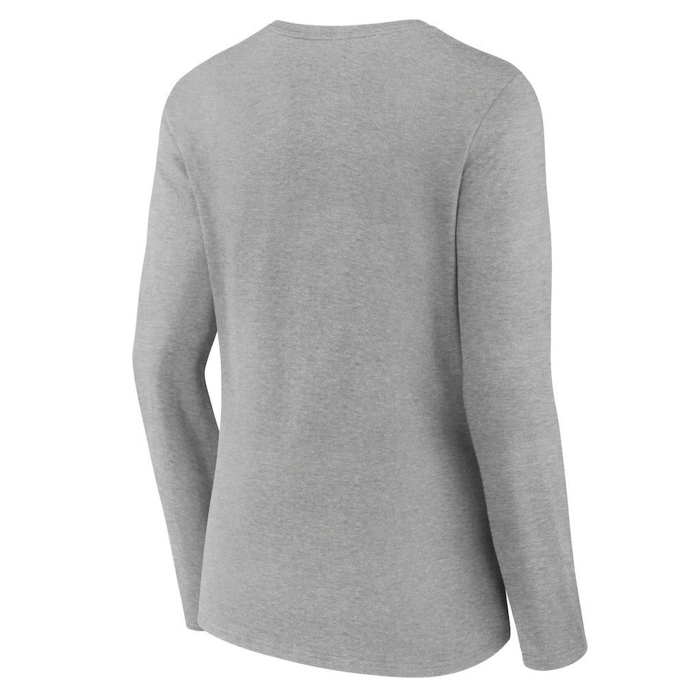 Washington Commanders Women's Primary Team Logo Long Sleeve V-Neck T-Shirt - Heather Gray T-shirts