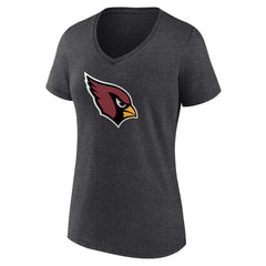 Arizona Cardinals Women's Primary Logo V-Neck T-Shirt - Charcoal T-shirts