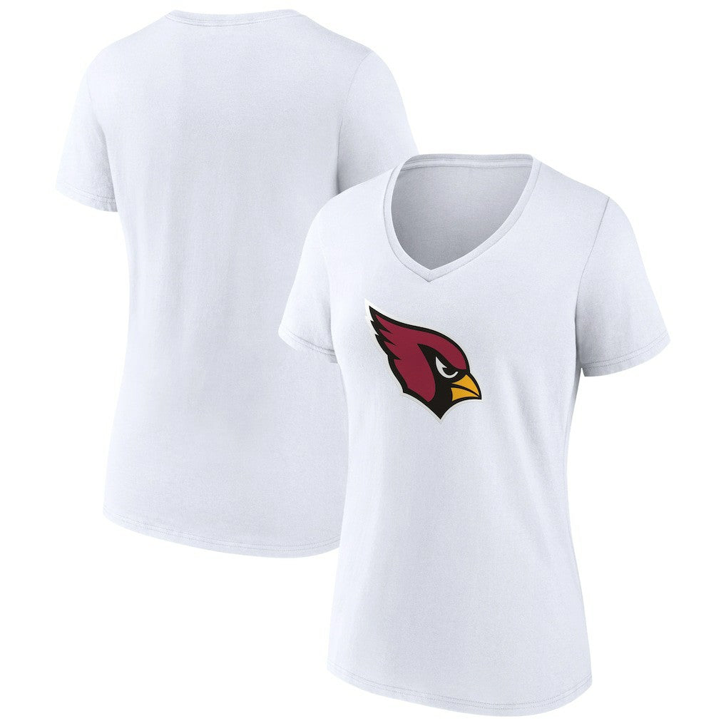 Arizona Cardinals Women's Primary Logo V-Neck T-Shirt - White T-shirts