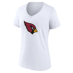 Arizona Cardinals Women's Primary Logo V-Neck T-Shirt - White T-shirts