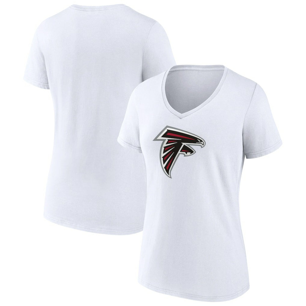 Atlanta Falcons Women's Primary Team Logo V-Neck T-Shirt - White T-shirts