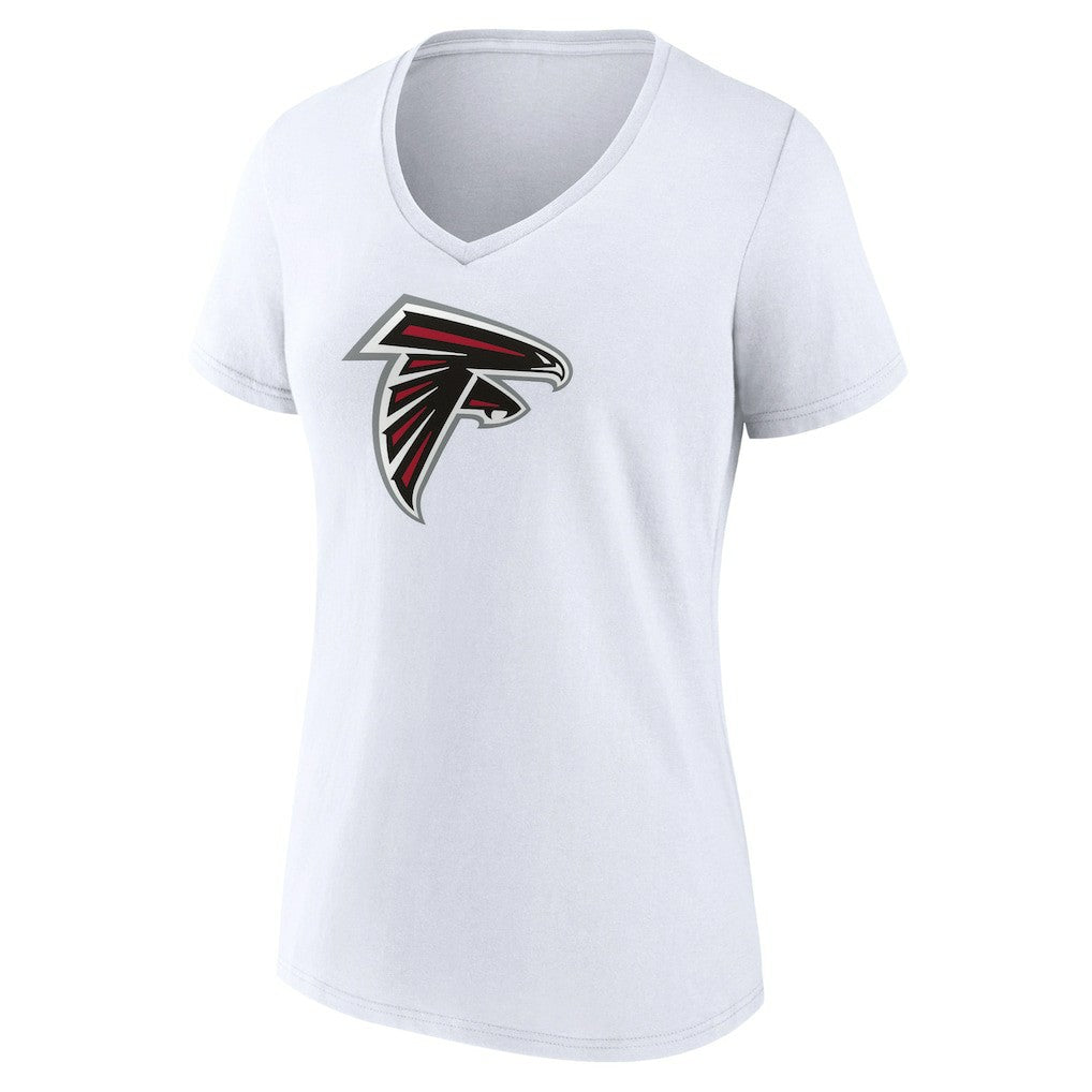 Atlanta Falcons Women's Primary Team Logo V-Neck T-Shirt - White T-shirts